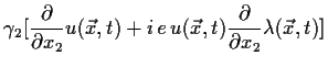 $\displaystyle \gamma _2 [\frac{\partial }{ \partial x_2}u(\vec x, t)+
i\,e\,u(\vec x, t) \frac{\partial }{\partial x_2}\lambda (\vec x,t)]$